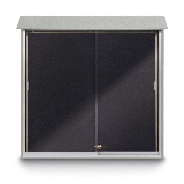 Outdoor Enclosed Combo Board, 72"x36", Bronze Frame/Black Porc & Surf
